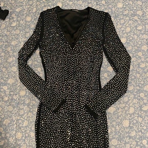 Dresses | Black Bedazzled Party Dress 